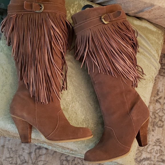 naughty monkey fringe boots
